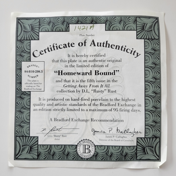 The Bradford Exchange | Homeward Bound by Don Rust Plate 1996 - Picture 4 of 5